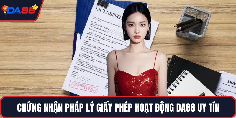 Chứng nhận pháp lý giấy phép hoạt động DA88 uy tín
